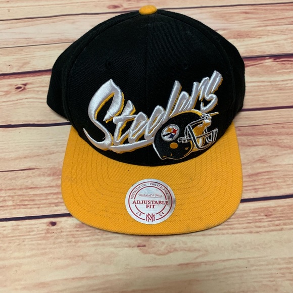 steelers snapback mitchell and ness